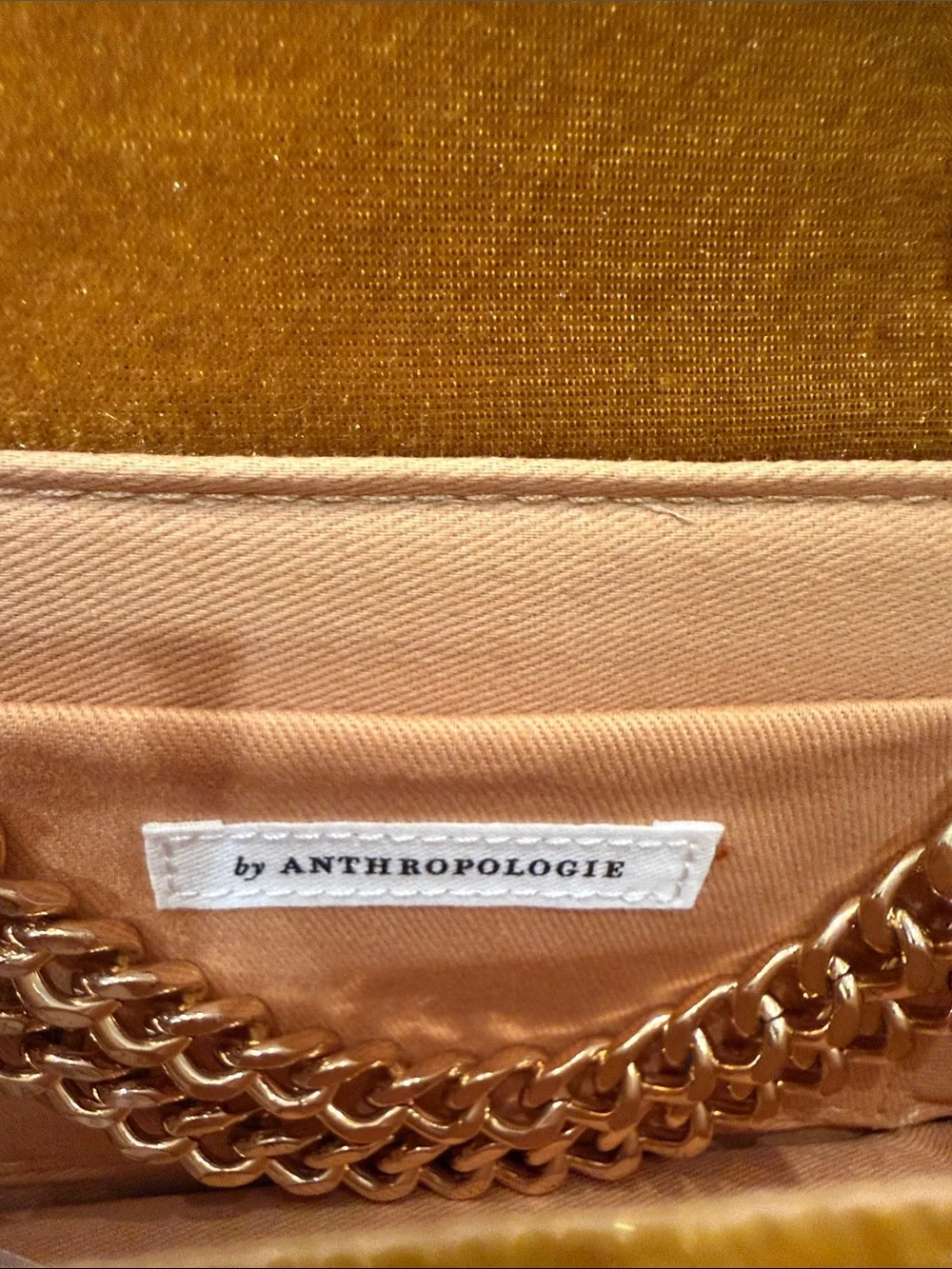 Anthropologie Velvet Crossbody Bag - Mustard